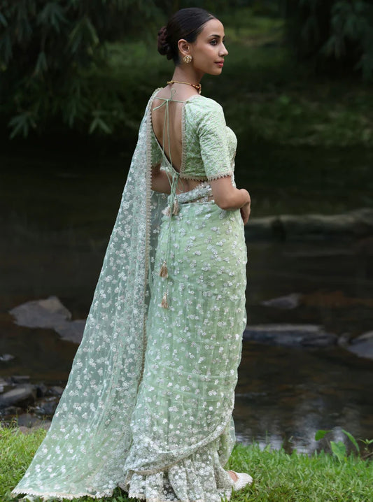 Net Kala Green Saree
