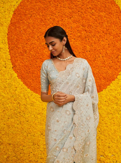 Banarsi Haseena Light Blue Saree